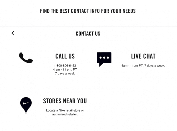 nike contact info